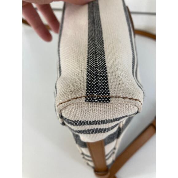 FOSSIL SMALL NAVY AND OATMEAL STRIPED CANVAS CROSSBODY BAG - Picture 7 of 15